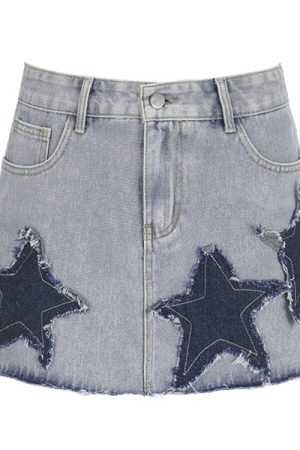 Cute Everyday Outfits, Outfit Inspo Casual Downtown Girl Star Denim Skirt
