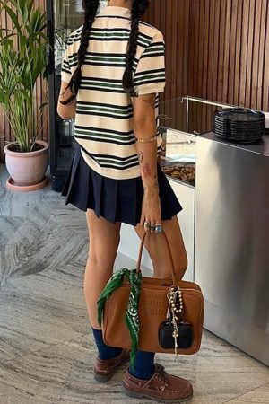 Cute Everyday Outfits, Outfit Inspo Casual Drama Dealer Striped Polo Shirt