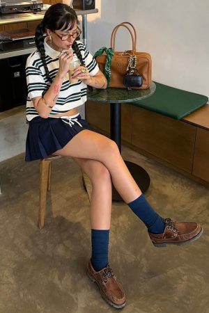 Cute Everyday Outfits, Outfit Inspo Casual Drama Dealer Striped Polo Shirt