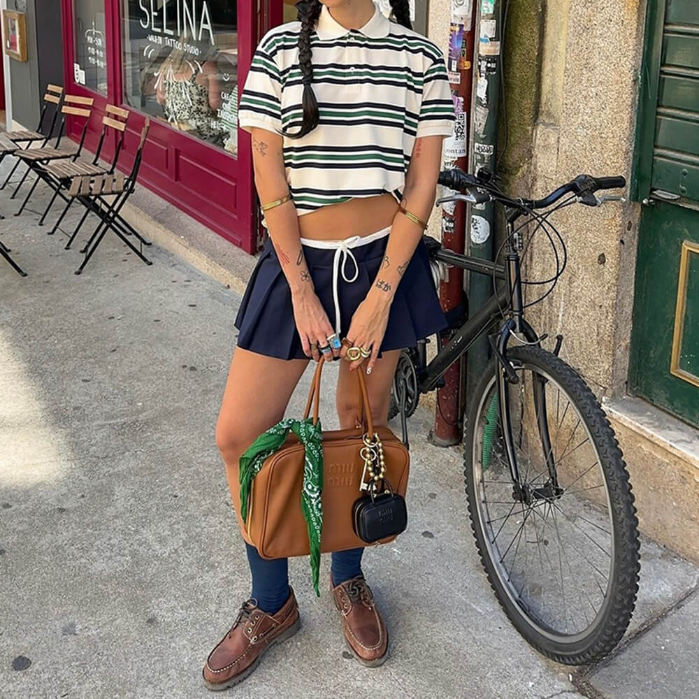 Cute Everyday Outfits, Outfit Inspo Casual Drama Dealer Striped Polo Shirt Cute Everyday Outfits, Outfit Inspo Casual Drama Dealer Striped Polo Shirt