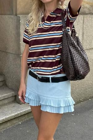 Cute Everyday Outfits, Outfit Inspo Casual Drama Dealer Striped Polo Shirt