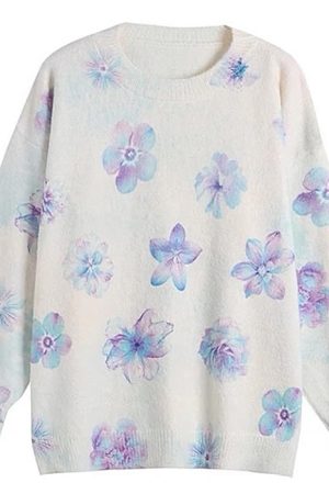 Cute Everyday Outfits, Outfit Inspo Casual Dreamy Blossom Knit Pullover