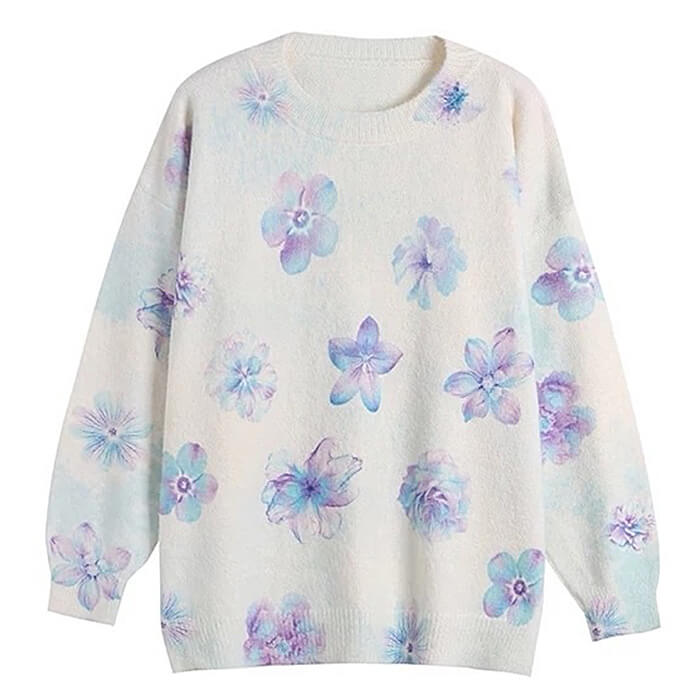Cute Everyday Outfits, Outfit Inspo Casual Dreamy Blossom Knit Pullover
