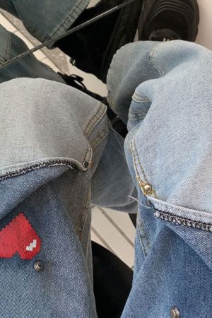 Cute Everyday Outfits, Outfit Inspo Casual Early 2000s Pixel Heart Wide Jeans