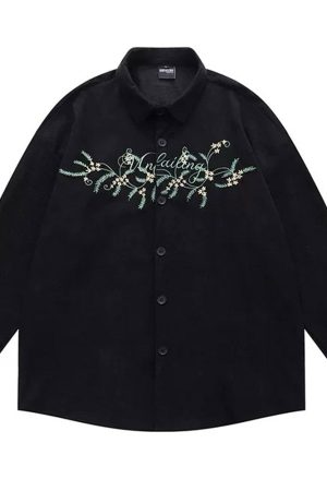 Cute Everyday Outfits, Outfit Inspo Casual Earthcore Aesthetic Floral Button-Up Shirt