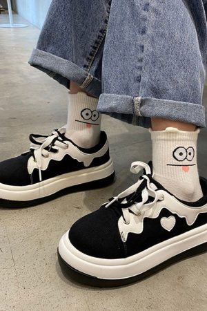 Cute Everyday Outfits, Outfit Inspo Casual Emo Aesthetic Platform Sneakers