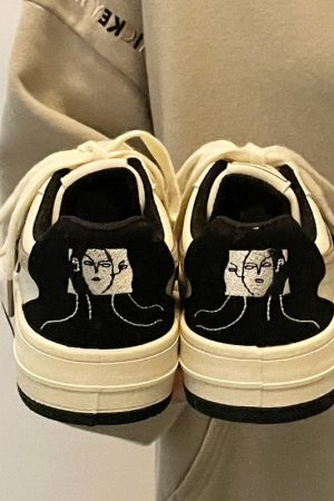 Cute Everyday Outfits, Outfit Inspo Casual Face Embroidery Aesthetic Black Sneakers