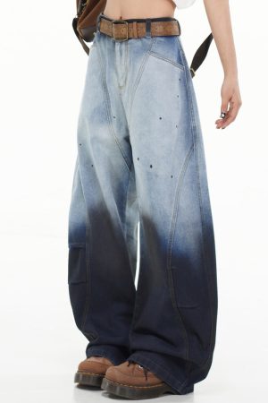 Cute Everyday Outfits, Outfit Inspo Casual Faded Gradient Baggy Jeans