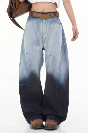 Cute Everyday Outfits, Outfit Inspo Casual Faded Gradient Baggy Jeans