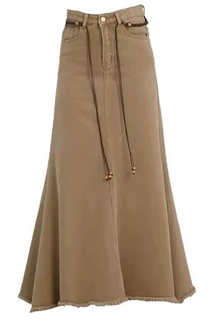 Cute Everyday Outfits, Outfit Inspo Casual Fairy Grunge Denim Maxi Skirt