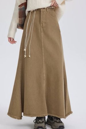 Cute Everyday Outfits, Outfit Inspo Casual Fairy Grunge Denim Maxi Skirt