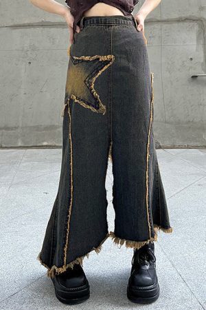 Cute Everyday Outfits, Outfit Inspo Casual Fairy Grunge Long Denim Skirt