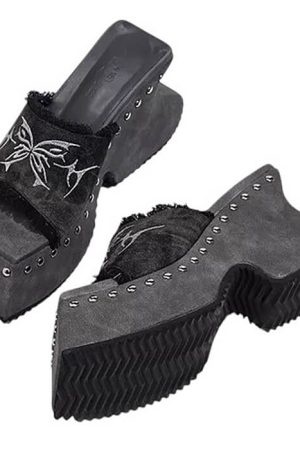 Cute Everyday Outfits, Outfit Inspo Casual Fairy Grunge Platform Slide Sandals