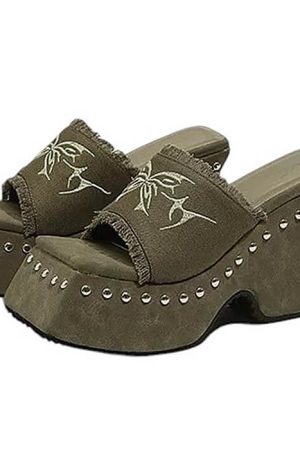 Cute Everyday Outfits, Outfit Inspo Casual Fairy Grunge Platform Slide Sandals