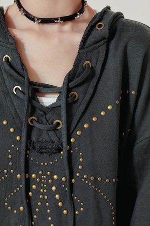 Cute Everyday Outfits, Outfit Inspo Casual Fairy Grunge Studded Butterfly Hoodie