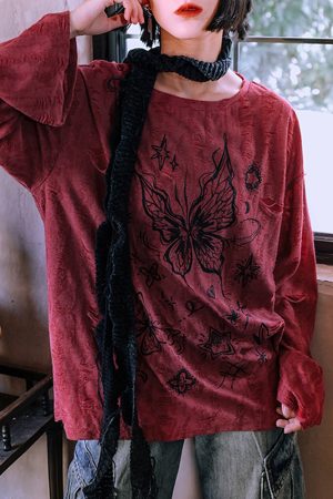 Cute Everyday Outfits, Outfit Inspo Casual Fairycore Aesthetic Butterfly Print Top