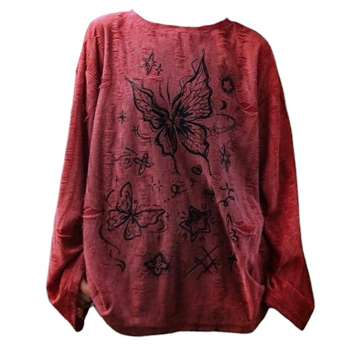 Cute Everyday Outfits, Outfit Inspo Casual Fairycore Aesthetic Butterfly Print Top