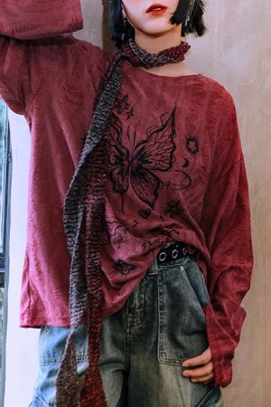 Cute Everyday Outfits, Outfit Inspo Casual Fairycore Aesthetic Butterfly Print Top