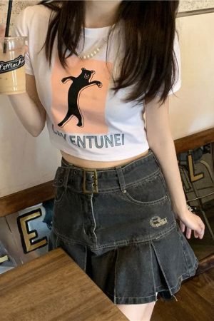 Cute Everyday Outfits, Outfit Inspo Casual Fairycore Aesthetic Denim Skirt