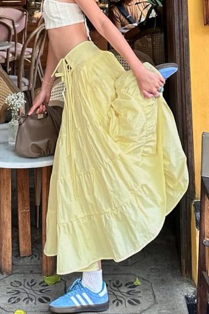 Cute Everyday Outfits, Outfit Inspo Casual Fairycore Aesthetic Tiered Maxi Skirt