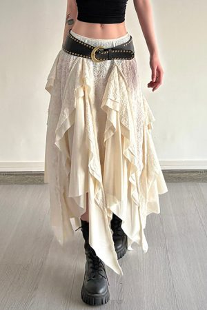 Cute Everyday Outfits, Outfit Inspo Casual Fairycore Asymmetrical Maxi Skirt