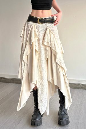 Cute Everyday Outfits, Outfit Inspo Casual Fairycore Asymmetrical Maxi Skirt