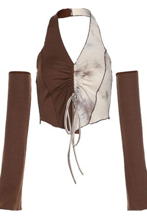 Cute Everyday Outfits, Outfit Inspo Casual Fairycore Halter Top & Gloves Set