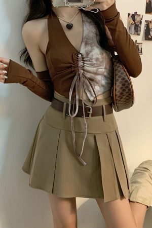 Cute Everyday Outfits, Outfit Inspo Casual Fairycore Halter Top & Gloves Set