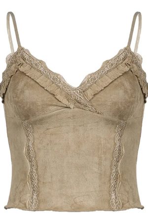 Cute Everyday Outfits, Outfit Inspo Casual Fairycore Lace Trim Cami Top