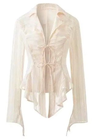 Cute Everyday Outfits, Outfit Inspo Casual Fairycore Lace Up Shirt