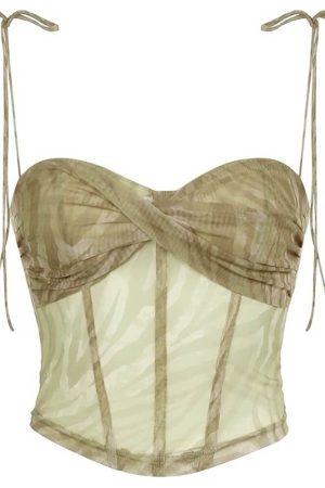 Cute Everyday Outfits, Outfit Inspo Casual Fairycore Mesh Bustier Top
