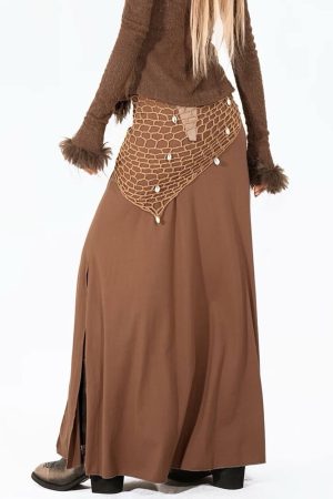 Cute Everyday Outfits, Outfit Inspo Casual Fairycore Patchwork Maxi Skirt