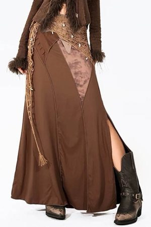 Cute Everyday Outfits, Outfit Inspo Casual Fairycore Patchwork Maxi Skirt