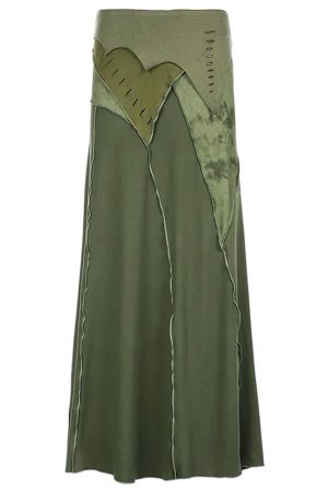 Cute Everyday Outfits, Outfit Inspo Casual Fairycore Patchwork Maxi Skirt