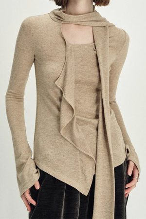 Cute Everyday Outfits, Outfit Inspo Casual Fall Feels Cozy Tie Neck Knit Top