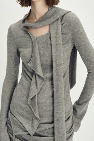 Cute Everyday Outfits, Outfit Inspo Casual Fall Feels Cozy Tie Neck Knit Top