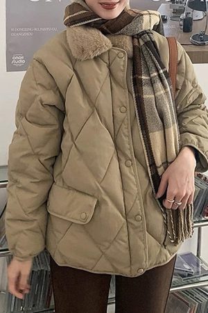 Cute Everyday Outfits, Outfit Inspo Casual Faux Fur Collar Padded Jacket