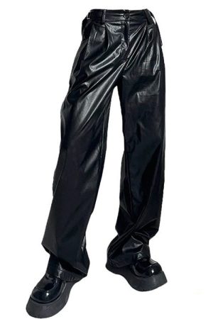 Cute Everyday Outfits, Outfit Inspo Casual Faux Leather Grunge Pants