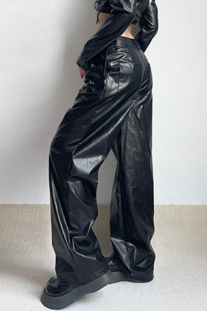 Cute Everyday Outfits, Outfit Inspo Casual Faux Leather Grunge Pants