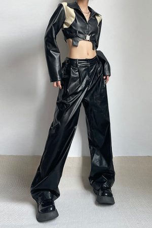 Cute Everyday Outfits, Outfit Inspo Casual Faux Leather Grunge Pants