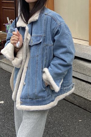 Cute Everyday Outfits, Outfit Inspo Casual Faux Sherpa Lined Denim Jacket