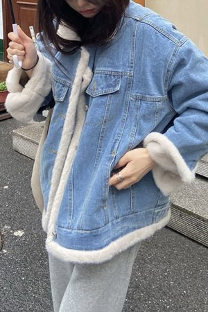 Cute Everyday Outfits, Outfit Inspo Casual Faux Sherpa Lined Denim Jacket