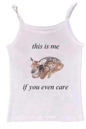 Cute Everyday Outfits, Outfit Inspo Casual Fawn Print Cute Tank Top