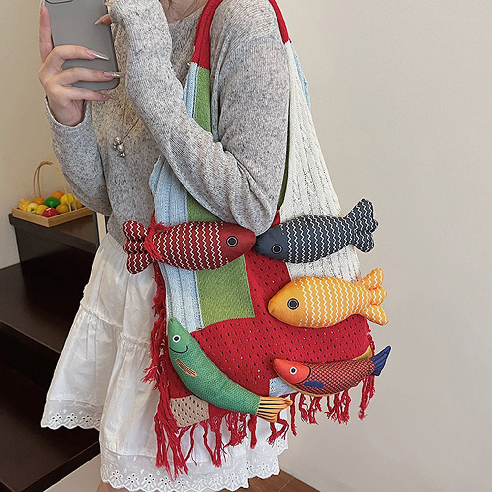 Cute Everyday Outfits, Outfit Inspo Casual Fish Crochet Shoulder Bag Cute Everyday Outfits, Outfit Inspo Casual Fish Crochet Shoulder Bag