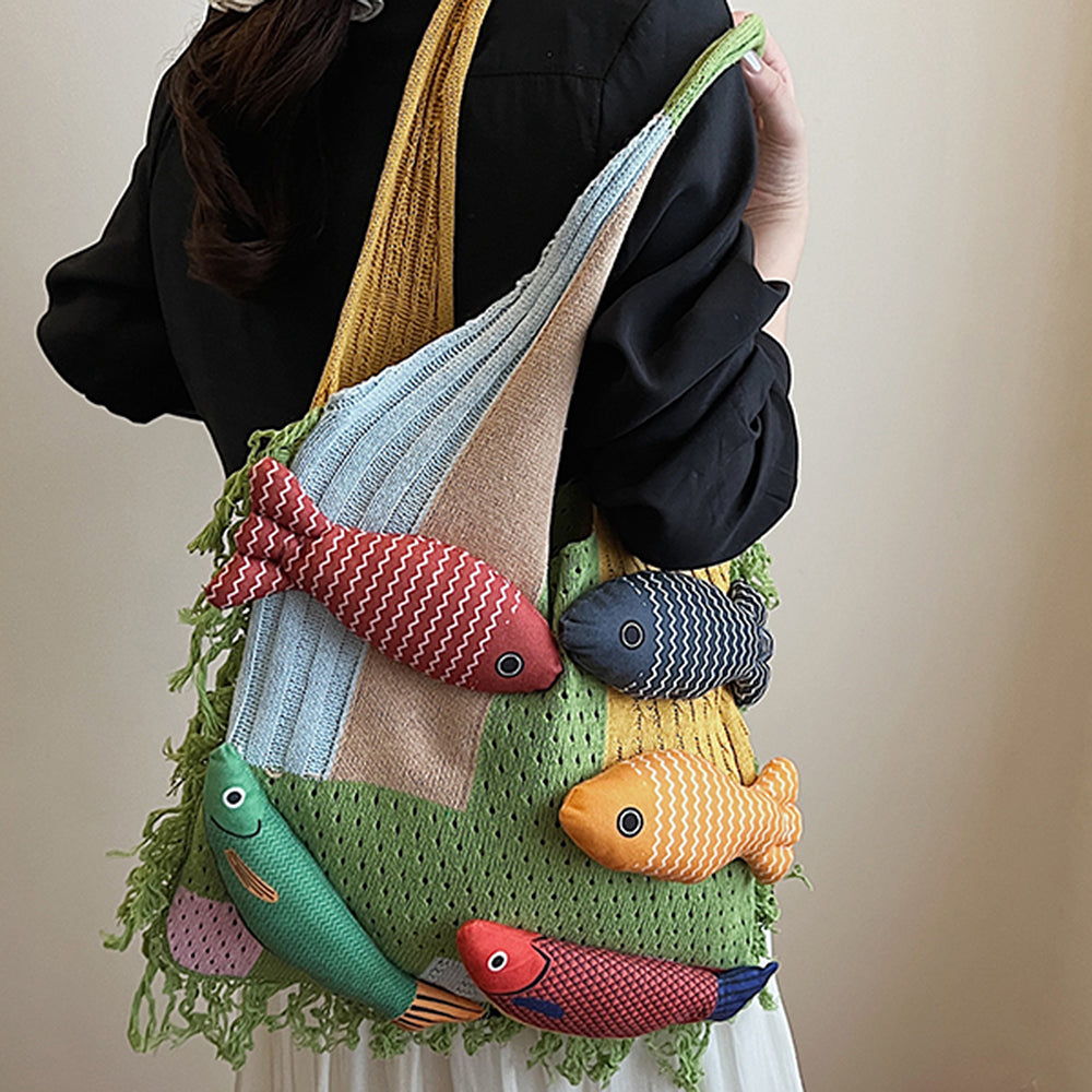 Cute Everyday Outfits, Outfit Inspo Casual Fish Crochet Shoulder Bag Cute Everyday Outfits, Outfit Inspo Casual Fish Crochet Shoulder Bag