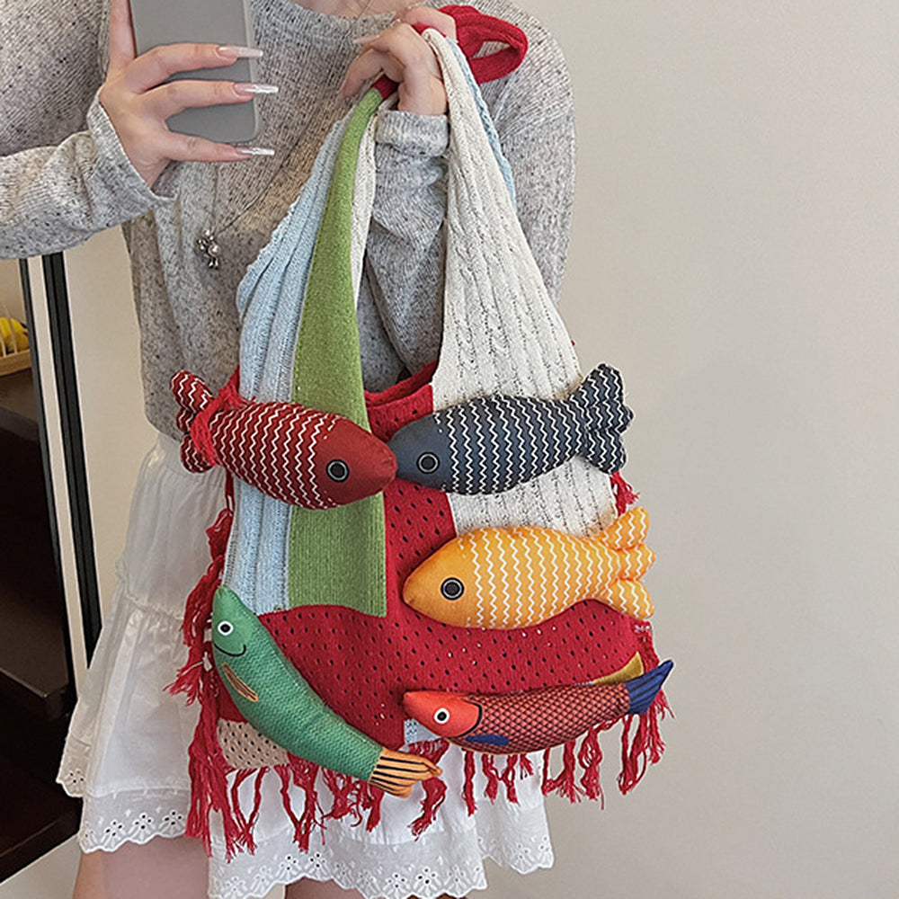 Cute Everyday Outfits, Outfit Inspo Casual Fish Crochet Shoulder Bag Cute Everyday Outfits, Outfit Inspo Casual Fish Crochet Shoulder Bag