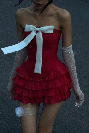 Cute Everyday Outfits, Outfit Inspo Casual Flirty Babe Bow Dress in Red