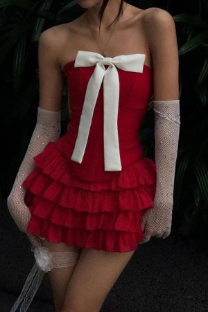 Cute Everyday Outfits, Outfit Inspo Casual Flirty Babe Bow Dress in Red