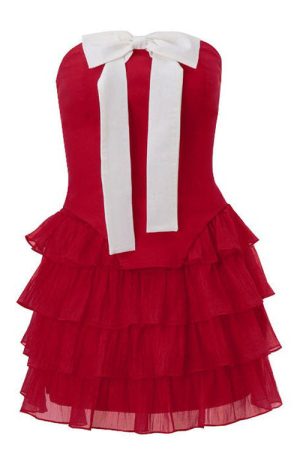 Cute Everyday Outfits, Outfit Inspo Casual Flirty Babe Bow Dress in Red