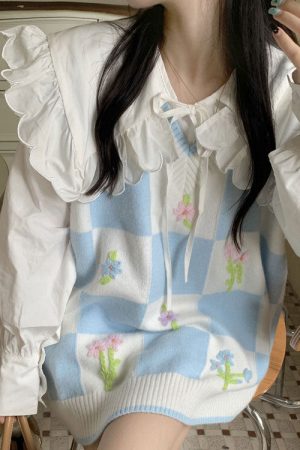 Cute Everyday Outfits, Outfit Inspo Casual Floral Knit Vest